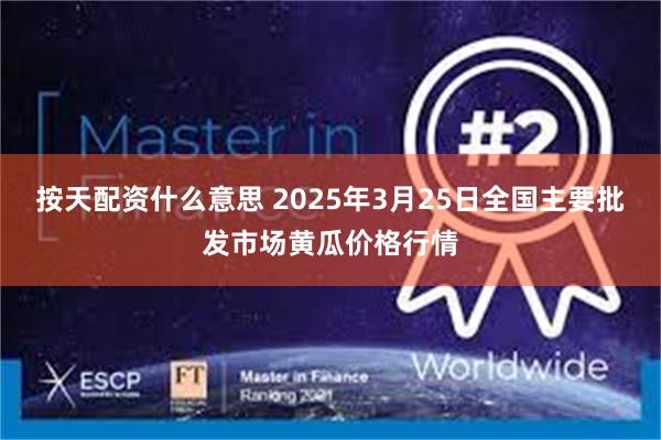 按天配资什么意思 2025年3月25日全国主要批发市场黄瓜价格行情