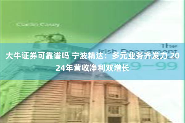 大牛证券可靠谱吗 宁波精达：多元业务齐发力 2024年营收净利双增长