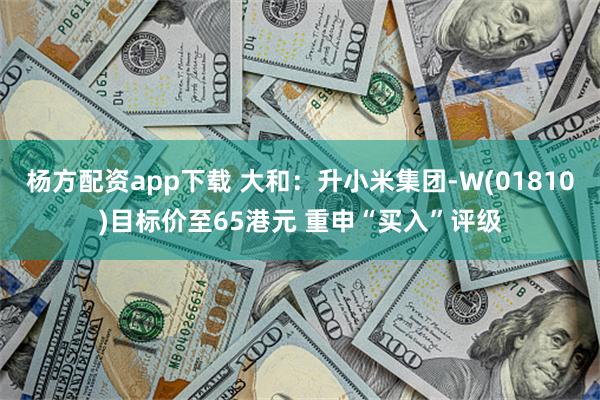 杨方配资app下载 大和：升小米集团-W(01810)目标价至65港元 重申“买入”评级